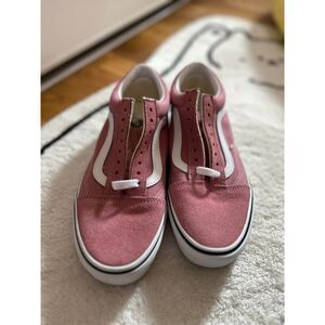 Vans Pink/White J Old Skool Sz 8